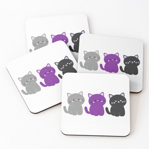 Item preview, Asexual pride colours cute cat design  designed and sold by Holly-berry-art.