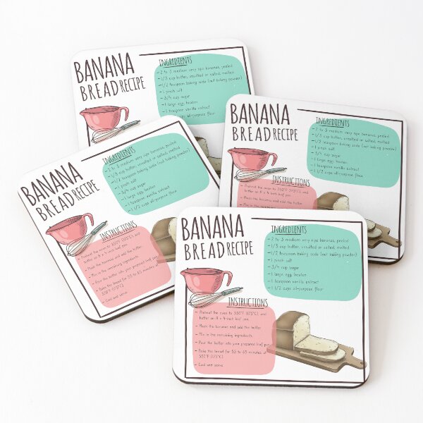Item preview, banana bread recipe and ingredient food designed and sold by Qitchup.