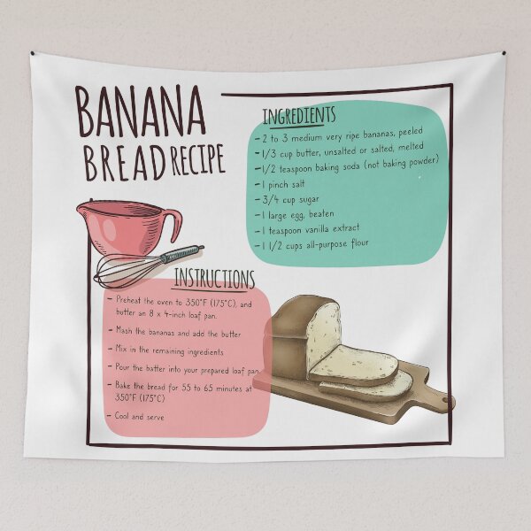 Item preview, banana bread recipe and ingredient food designed and sold by Qitchup.