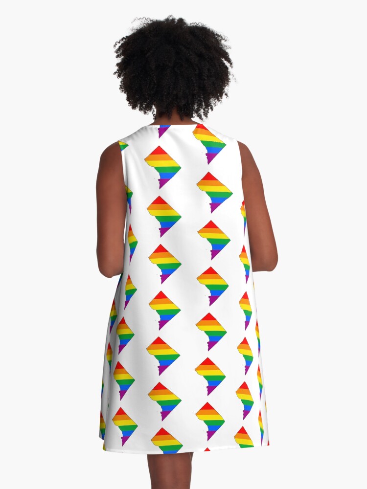 Thumbnail 3 of 4, A-Line Dress, DC Rainbow Pride designed and sold by Gayesthetic.