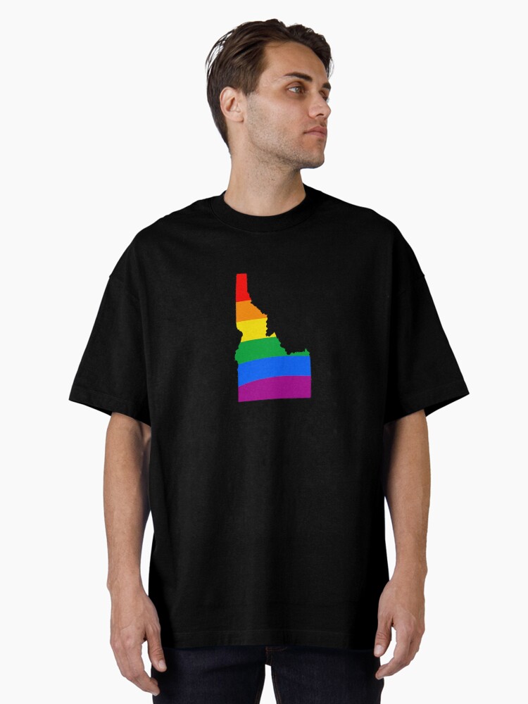 Thumbnail 2 of 7, Oversized T-Shirt, Idaho Rainbow Pride designed and sold by Gayesthetic.