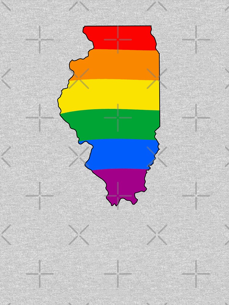 Thumbnail 7 of 7, Classic T-Shirt, Illinois Rainbow Pride designed and sold by Gayesthetic.