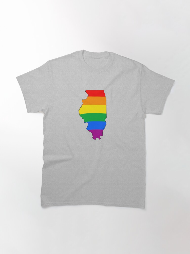 Thumbnail 3 of 7, Classic T-Shirt, Illinois Rainbow Pride designed and sold by Gayesthetic.