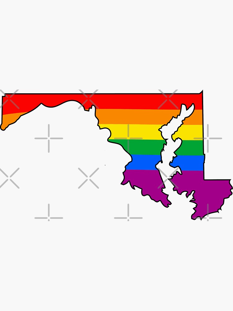 Thumbnail 3 of 3, Sticker, Maryland Rainbow Pride designed and sold by Gayesthetic.