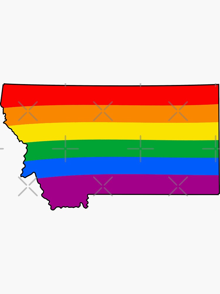 Thumbnail 3 of 3, Sticker, Montana Rainbow Pride designed and sold by Gayesthetic.