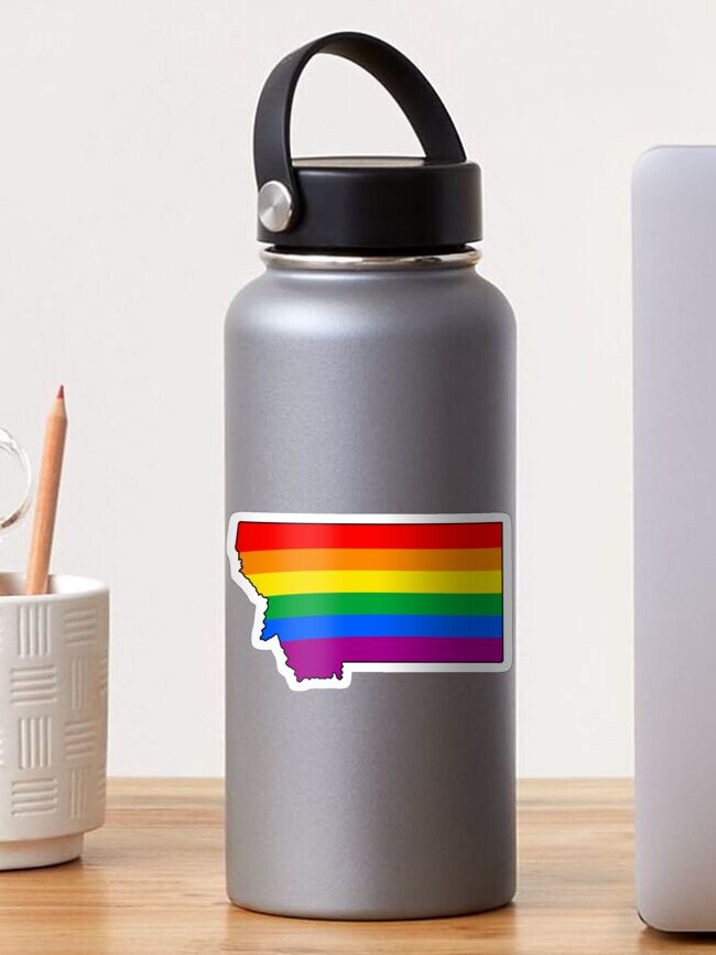 Thumbnail 1 of 3, Sticker, Montana Rainbow Pride designed and sold by Gayesthetic.