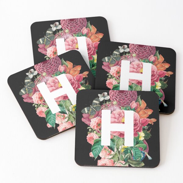 Item preview, Monogram Letter H with Flowers, Butterfly, and Frog designed and sold by Trish Dish.