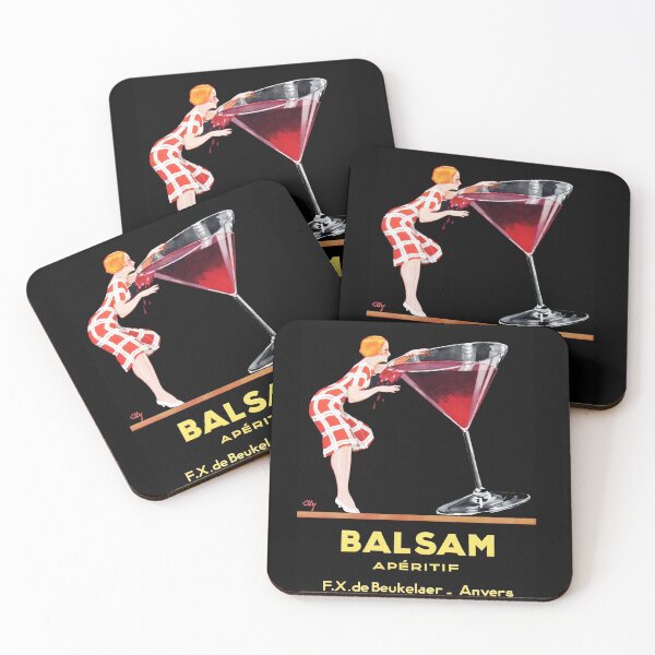 Item preview, Vintage red Balsam aperitif alcoholic beverages advertising poster for kitchen, bar, barroom, designed and sold by TeeARTHY.