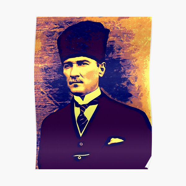 Porträt von Mustafa Kemal Atatürk Poster