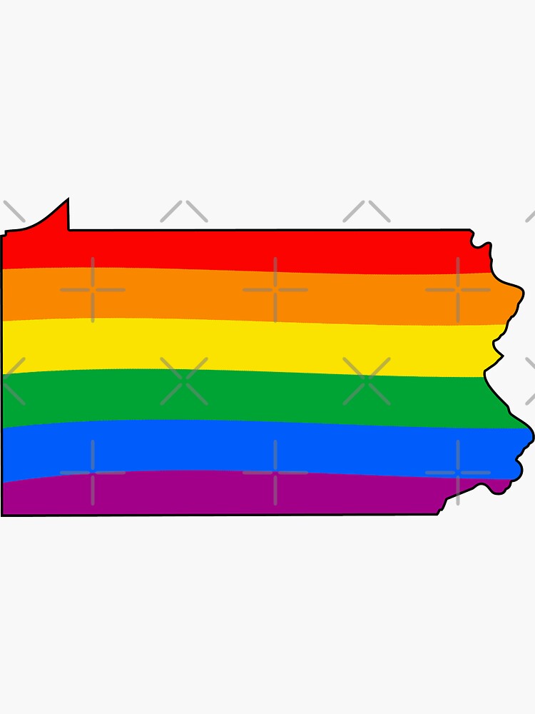 Thumbnail 3 of 3, Sticker, Pennsylvania Rainbow Pride designed and sold by Gayesthetic.