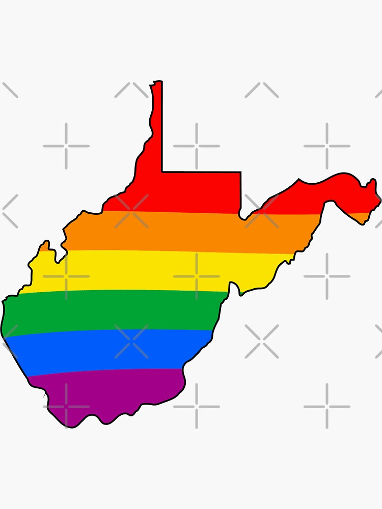Thumbnail 3 of 3, Sticker, West Virginia Rainbow Pride designed and sold by Gayesthetic.
