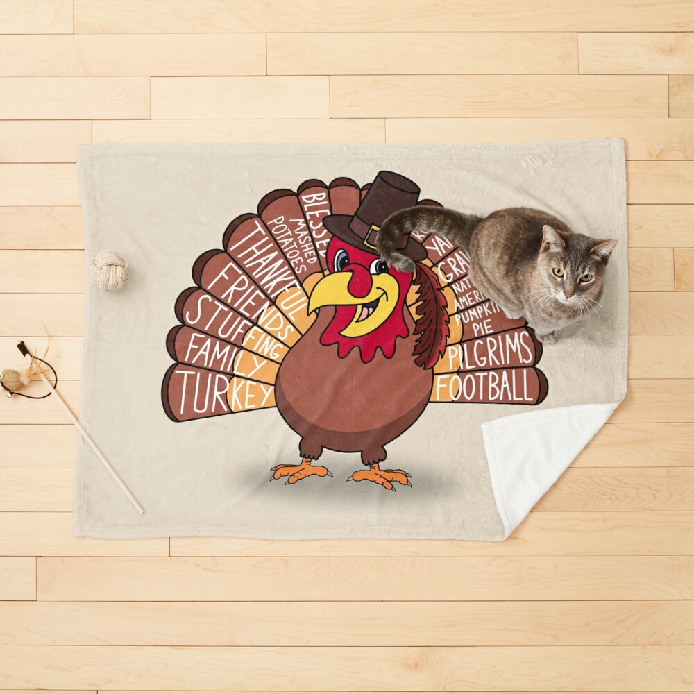 Thanksgiving Day Background Square Pilgrim Turkey Playing American