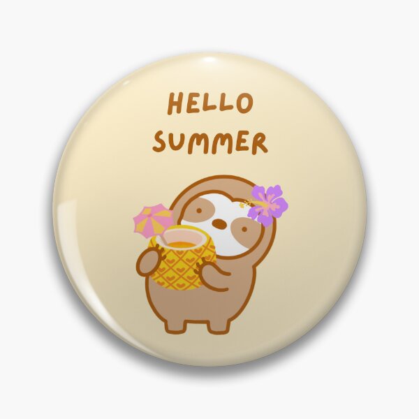 Item preview, Hello Summer Pineapple Drink Sloth  designed and sold by theslothinme.