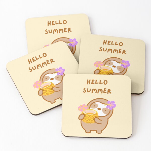 Item preview, Hello Summer Pineapple Drink Sloth  designed and sold by theslothinme.