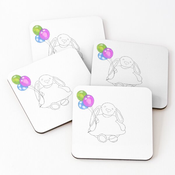 Item preview, rabbit and balloons designed and sold by handmadehipsters.