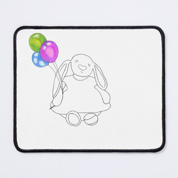 Item preview, rabbit and balloons designed and sold by handmadehipsters.