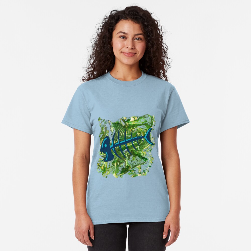 FISH SKELETON SWIRLING SEAS Classic T-Shirt
