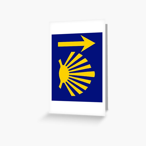 Vista previa del artículo con la obra «Símbolo del Camino de Santiago: gran concha de vieira amarilla y flecha», diseñado y vendido por Brasilia.