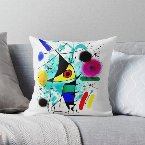 Joan Miró Surréalisme abstrait - 'Le poisson chantant' Coussin