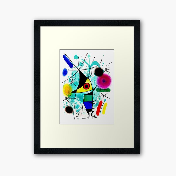 Joan Miró Surréalisme abstrait - 'Le poisson chantant' Impression encadrée