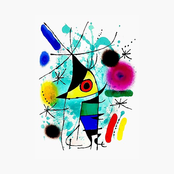 Joan Miró - 'Le poisson chantant' Surréalisme abstrait Impression photo
