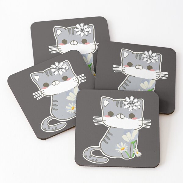 Item preview, Cute cat with flowers. flower kitten. Gray cat. designed and sold by EMIPRINCESS.
