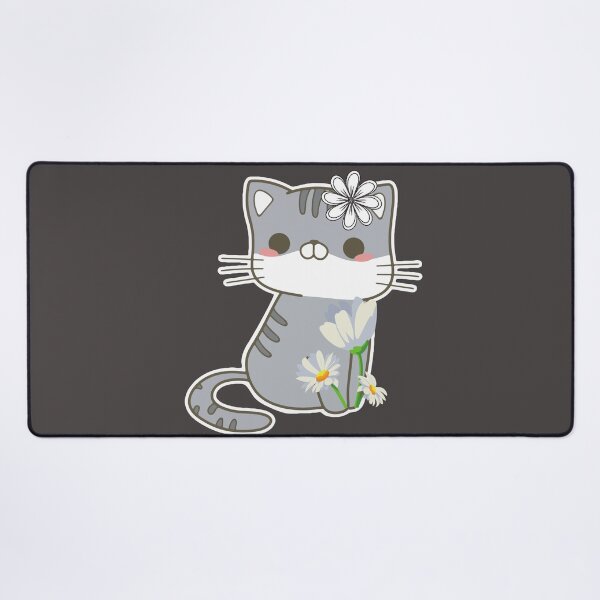 Item preview, Cute cat with flowers. flower kitten. Gray cat. designed and sold by EMIPRINCESS.