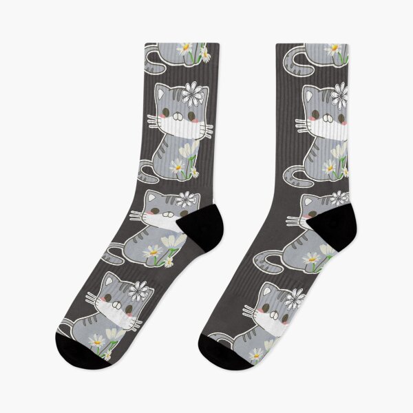 Item preview, Cute cat with flowers. flower kitten. Gray cat. designed and sold by EMIPRINCESS.