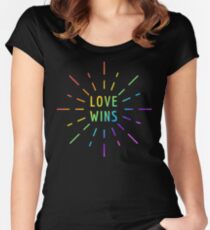 LOVE WINS GAY PRIDE Women's Fitted Scoop T-Shirt