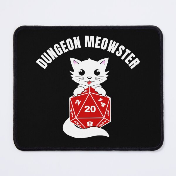 Item preview, Dungeon Meowster White Cat With D20 Dice designed and sold by uFit.