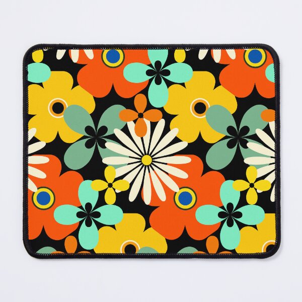 Item preview, Retro 1960's Yellow, Red, Sea Foam Floral Pattern designed and sold by DEC02.