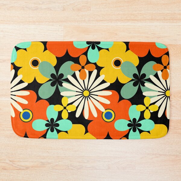 Item preview, Retro 1960's Yellow, Red, Sea Foam Floral Pattern designed and sold by DEC02.