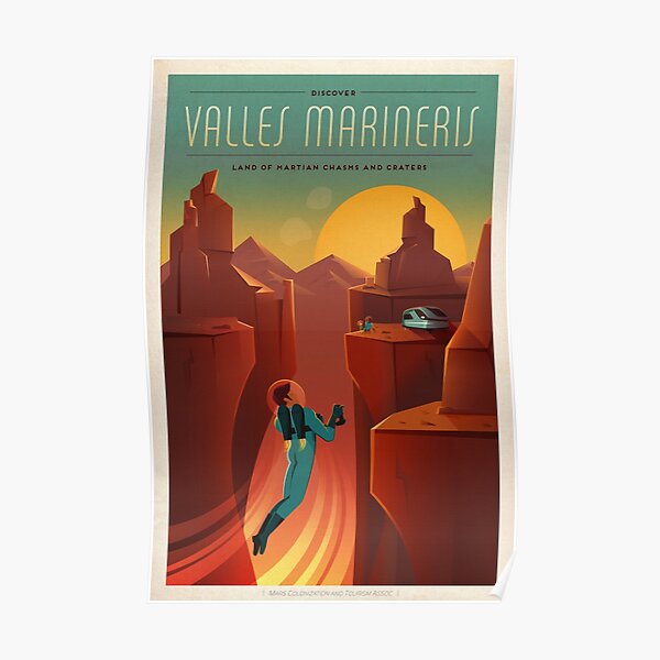 Association de colonisation et de tourisme SpaceX Mars: Valles Marineris (résolution 8K) Poster