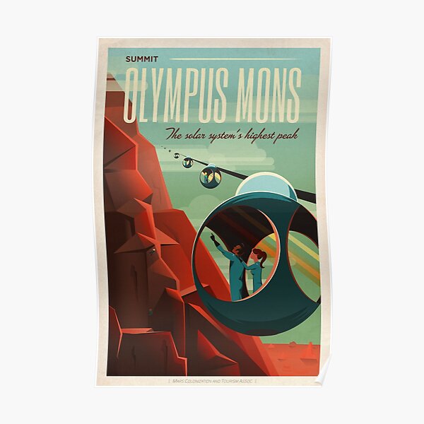SpaceX Mars Colonization and Tourism Association: Olympus Mons (8K resolution) Poster