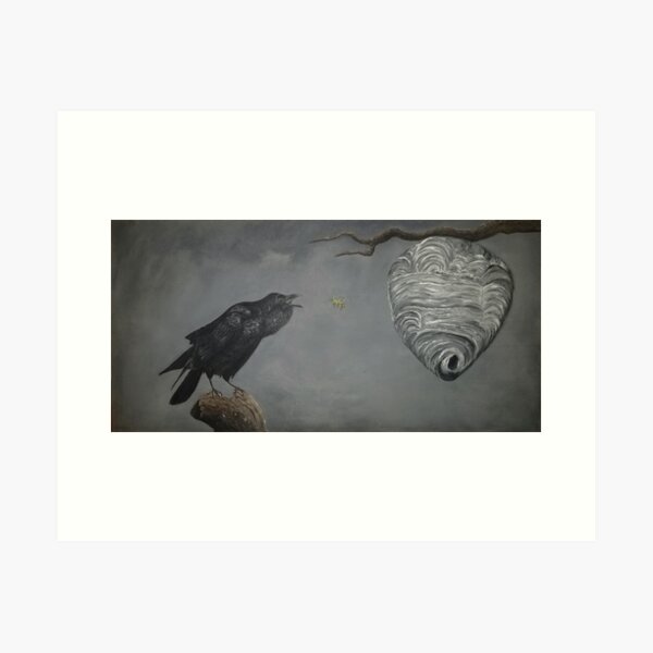 Crow and Bee Art Print