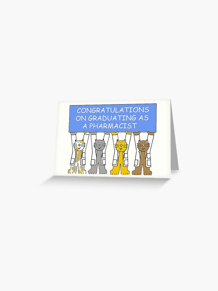 Carte De Vœux Felicitations Pour Votre Diplome De Pharmacien Par Katetaylor Redbubble