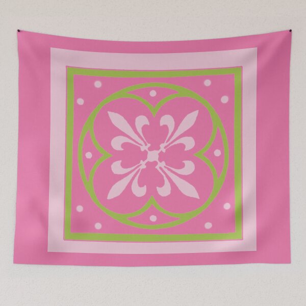 Item preview, Spring Green and Pink Fleur de Lis designed and sold by Greenbaby.