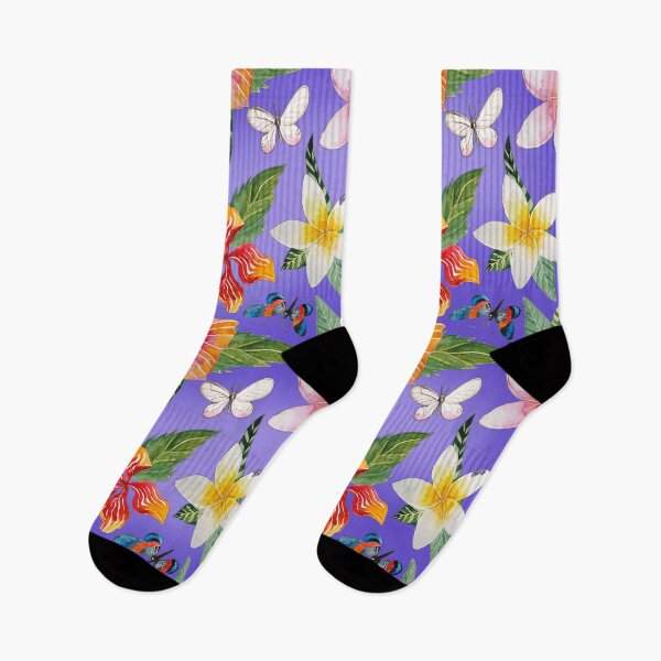Item preview, Hawaiian Floral Pattern Purple Background designed and sold by Greenbaby.