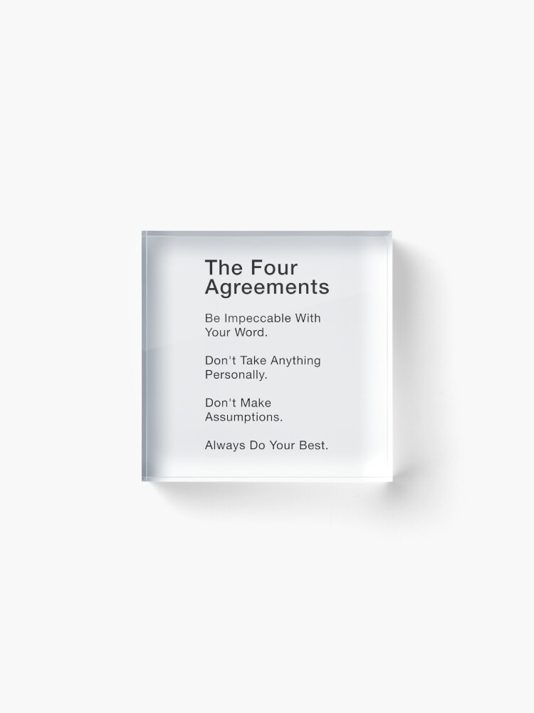 Alternate view of the four agreements Acrylic Block