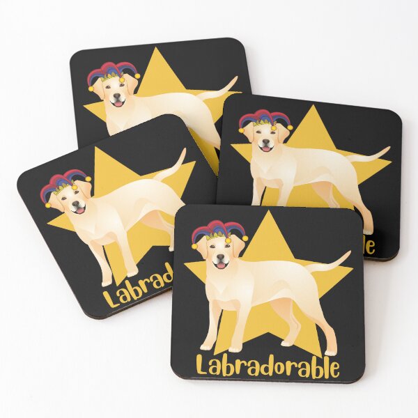 Item preview, Funny "Labradorable" Yellow Labrador Retriever in Jester Hat designed and sold by Write-to-Rebel.