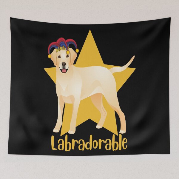 Item preview, Funny "Labradorable" Yellow Labrador Retriever in Jester Hat designed and sold by Write-to-Rebel.