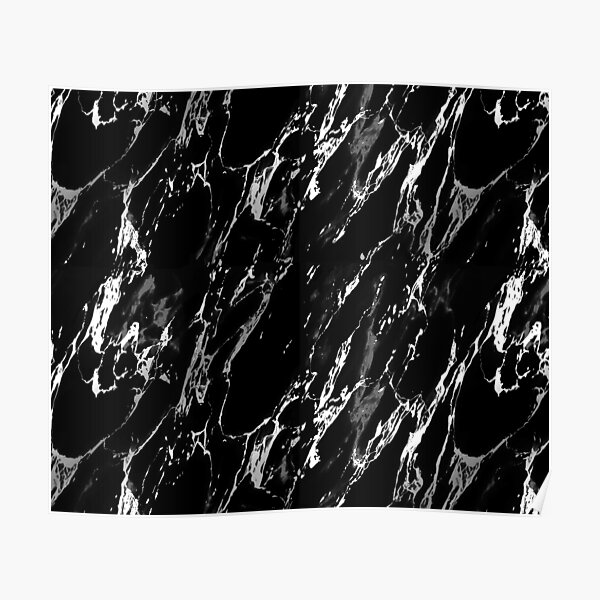 "Black Marble with White texture" Poster for Sale by KoiArt Redbubble