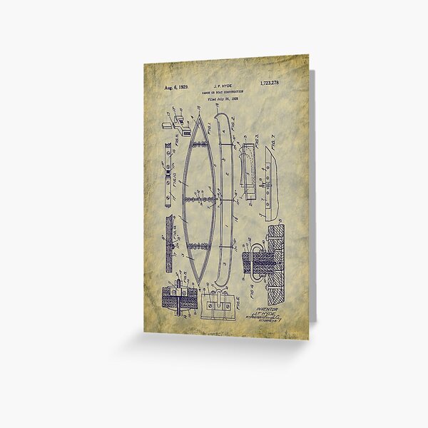 Item preview, 1929 Canoe Construction Patent Art designed and sold by Barry Jones Art and More.