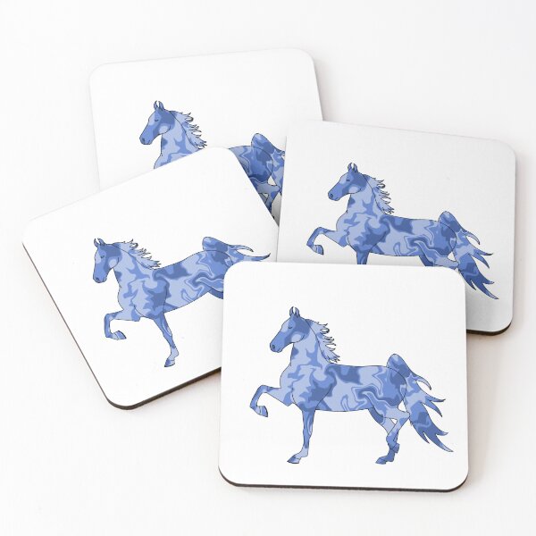 Item preview, Swirly Saddlebred Trotting Horse Light Blue designed and sold by theaadesigns.