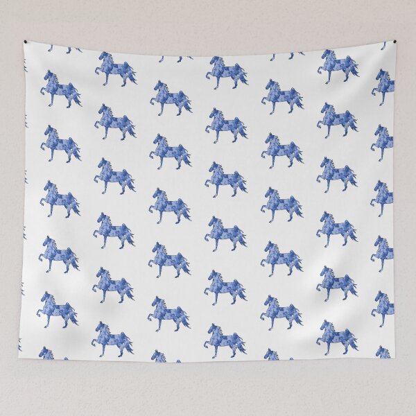 Item preview, Swirly Saddlebred Trotting Horse Light Blue designed and sold by theaadesigns.