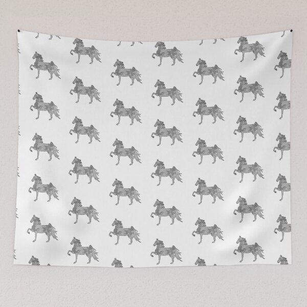 Item preview, Swirly Saddlebred Trotting Horse Light Grey designed and sold by theaadesigns.