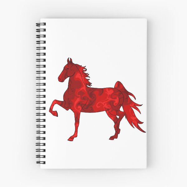 Item preview, Swirly Saddlebred Trotting Horse Bright Red designed and sold by theaadesigns.
