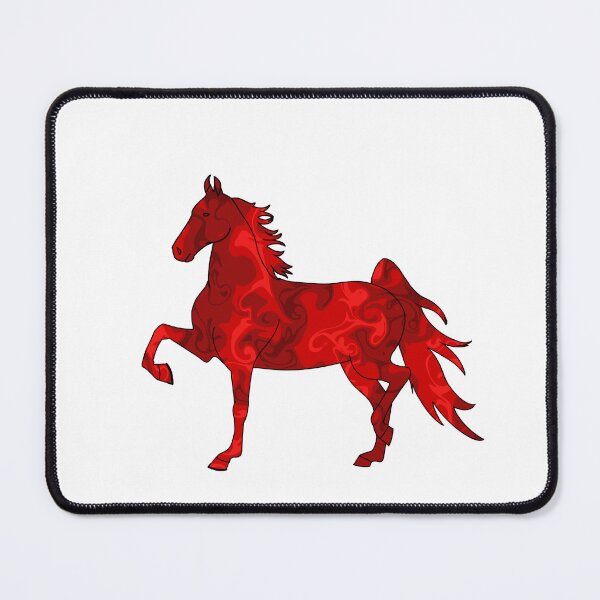 Item preview, Swirly Saddlebred Trotting Horse Bright Red designed and sold by theaadesigns.