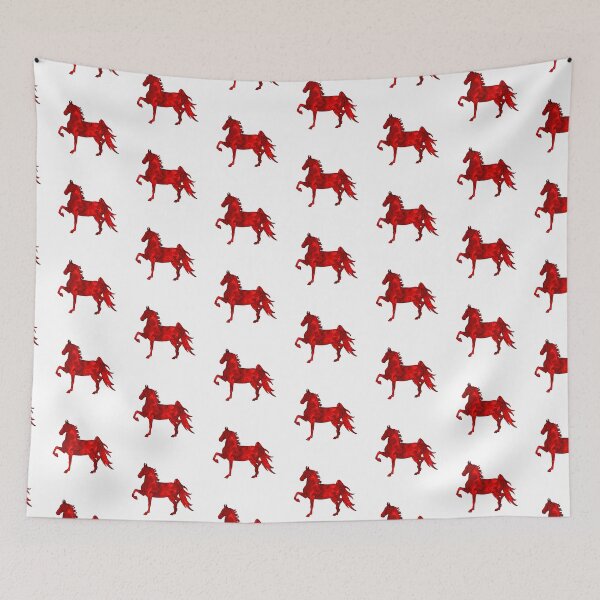 Item preview, Swirly Saddlebred Trotting Horse Bright Red designed and sold by theaadesigns.