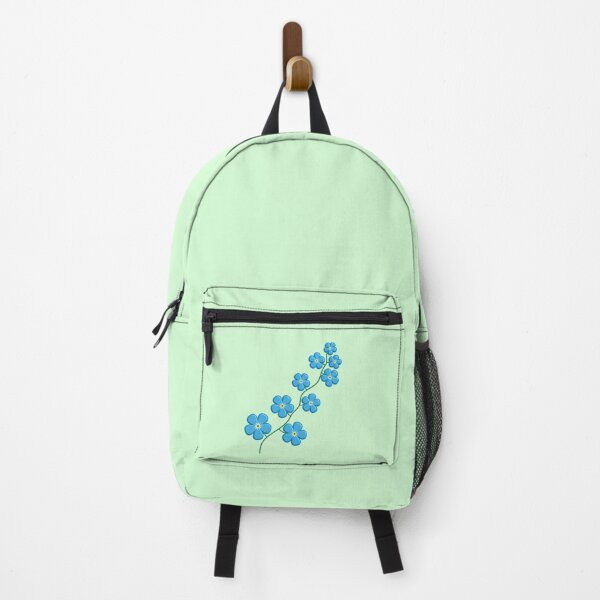 Item preview, Forget-Me-Not Flower Branch Stem (Mint Green Background Color) designed and sold by burbankdesigns.